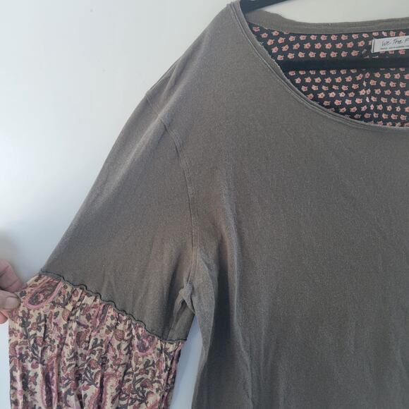 We The Free Jade Green Floral Long Sleeves Oversized Slouchy Tee Size S - Picture 9 of 9